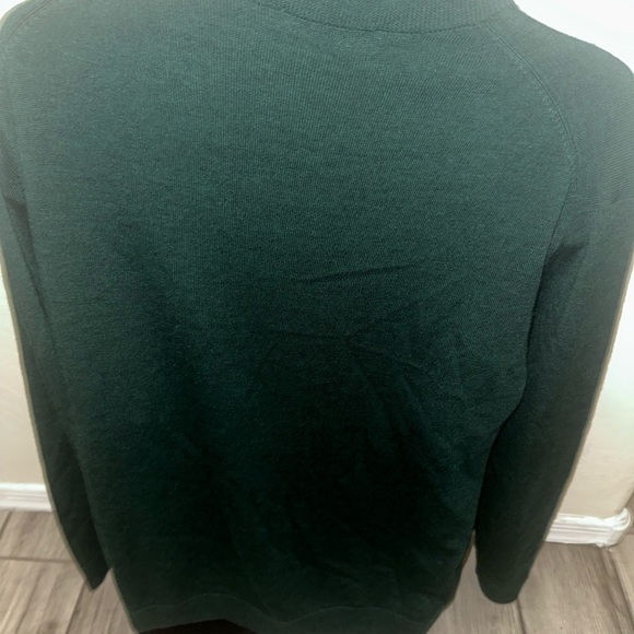 Men’s pre own as is quarter zip green wool pullover size L Hart Schaffener Marx - Picture 3 of 3